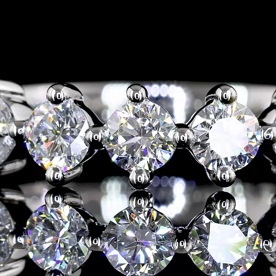 0.89 Cts Platinum Round Shape Half Eternity Eternity Band - Image 3