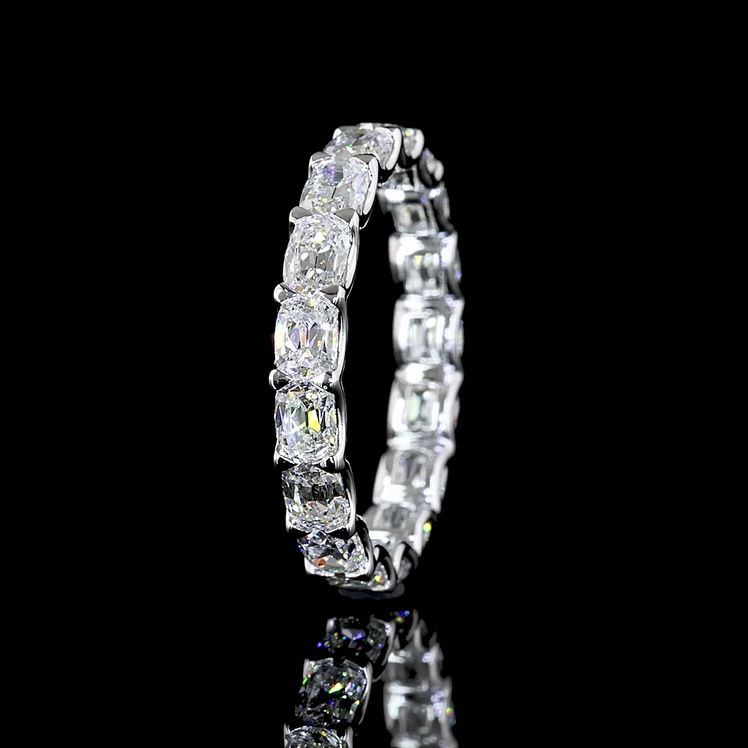 2.48 Cts 14k White Gold Antique Cushion Shape Eternity Band Eternity Band - Image 4