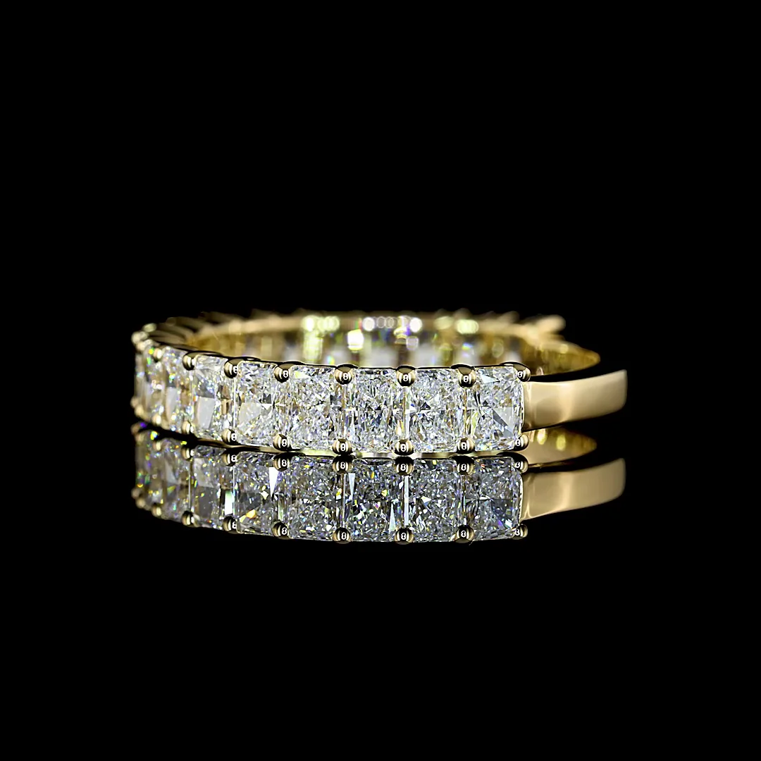 1.92 Cts 14k Yellow Gold Radiant Shape 3/4 Band Eternity Band - Image 2