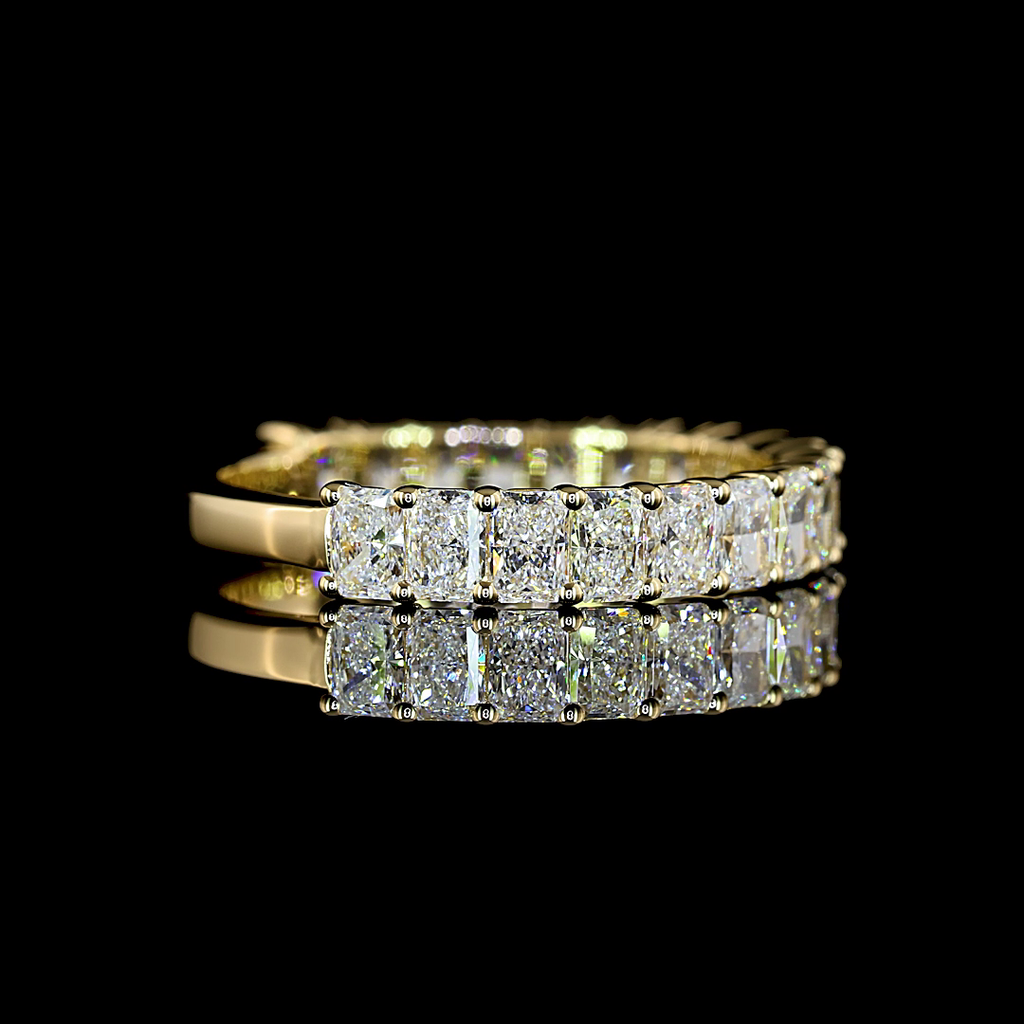 1.92 Cts 14k Yellow Gold Radiant Shape 3/4 Band Eternity Band - Video