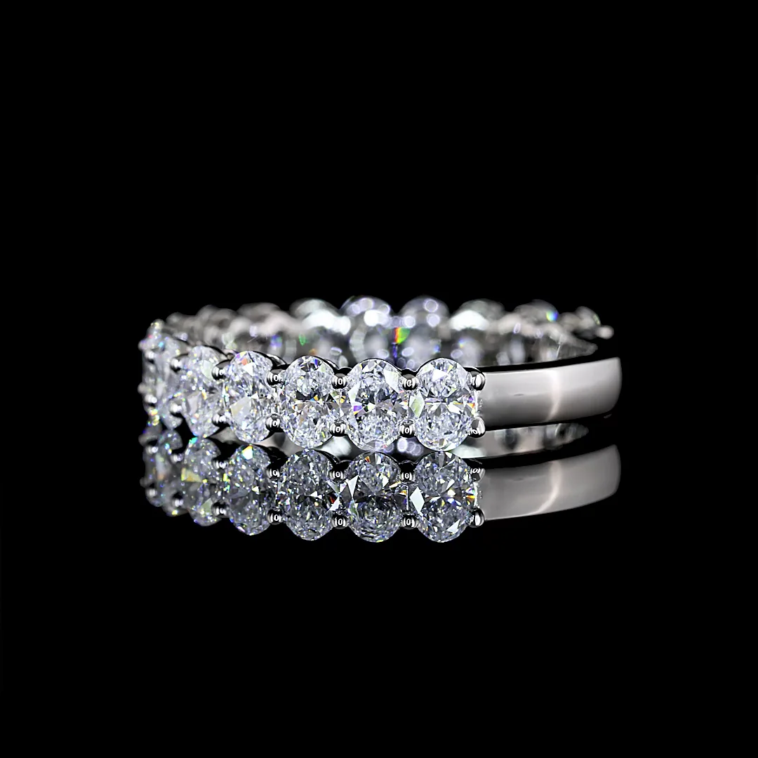 1.84 Cts Platinum Oval Shape 3/4 Band Eternity Band - Image 2