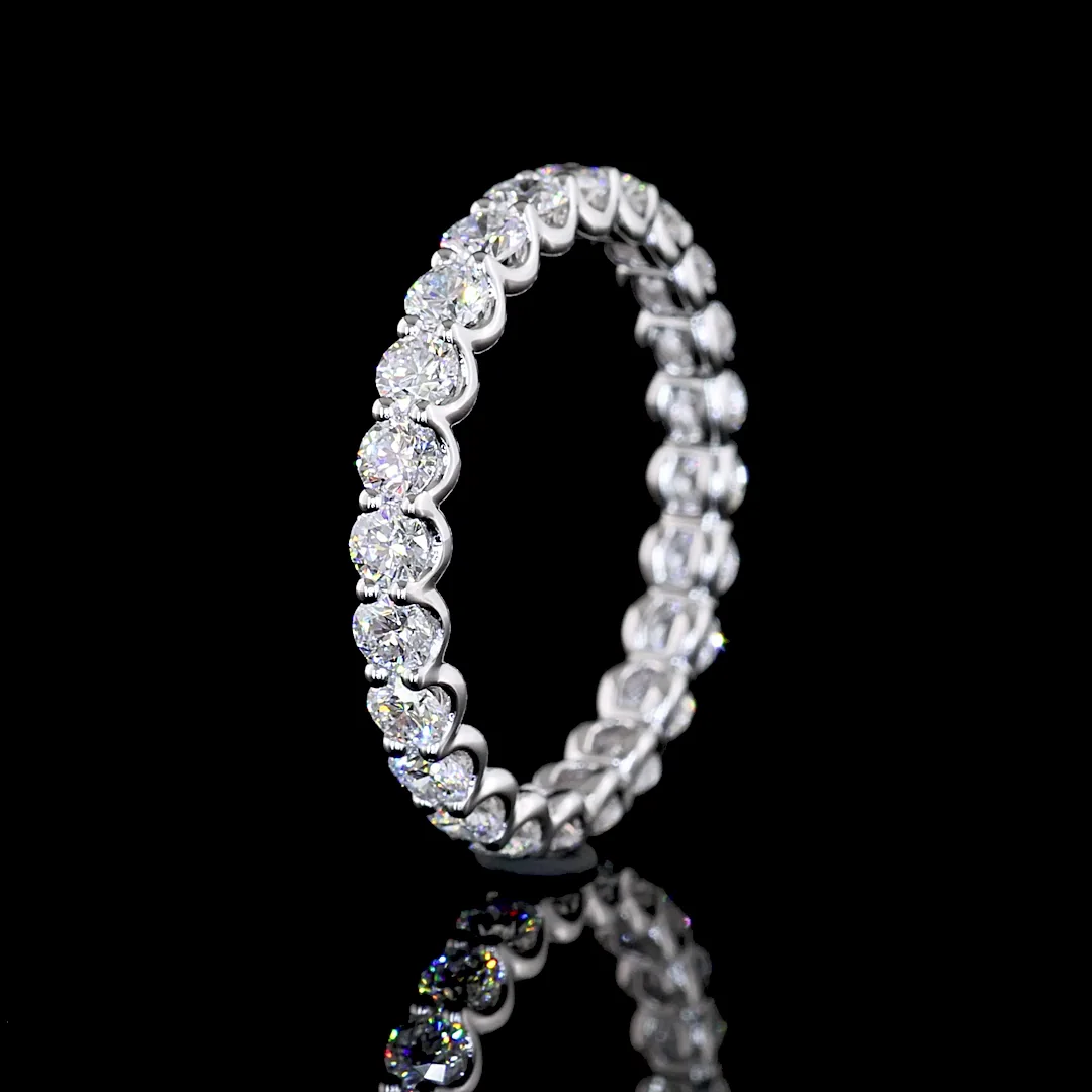 1.15 Cts 14k White Gold Round Shape Eternity Band Eternity Band - Image 4