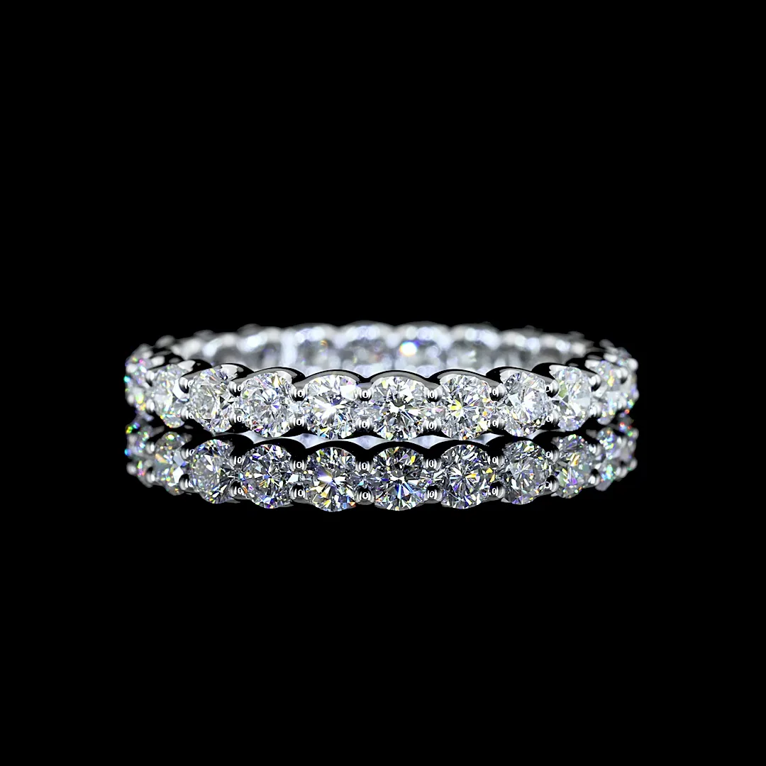 1.15 Cts 14k White Gold Round Shape Eternity Band Eternity Band - Video