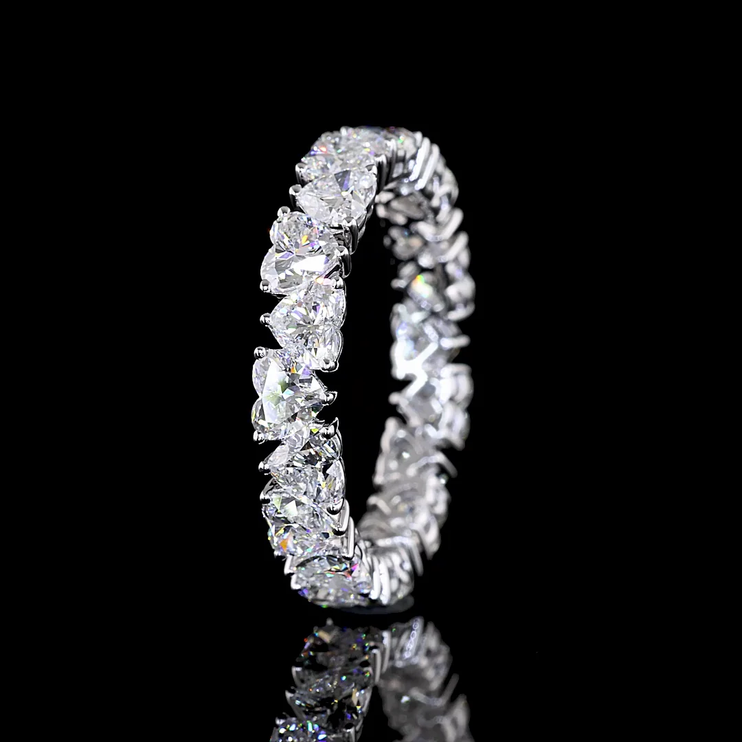 4.34 Cts 14k White Gold Heart Shape Eternity Band Eternity Band - Image 4