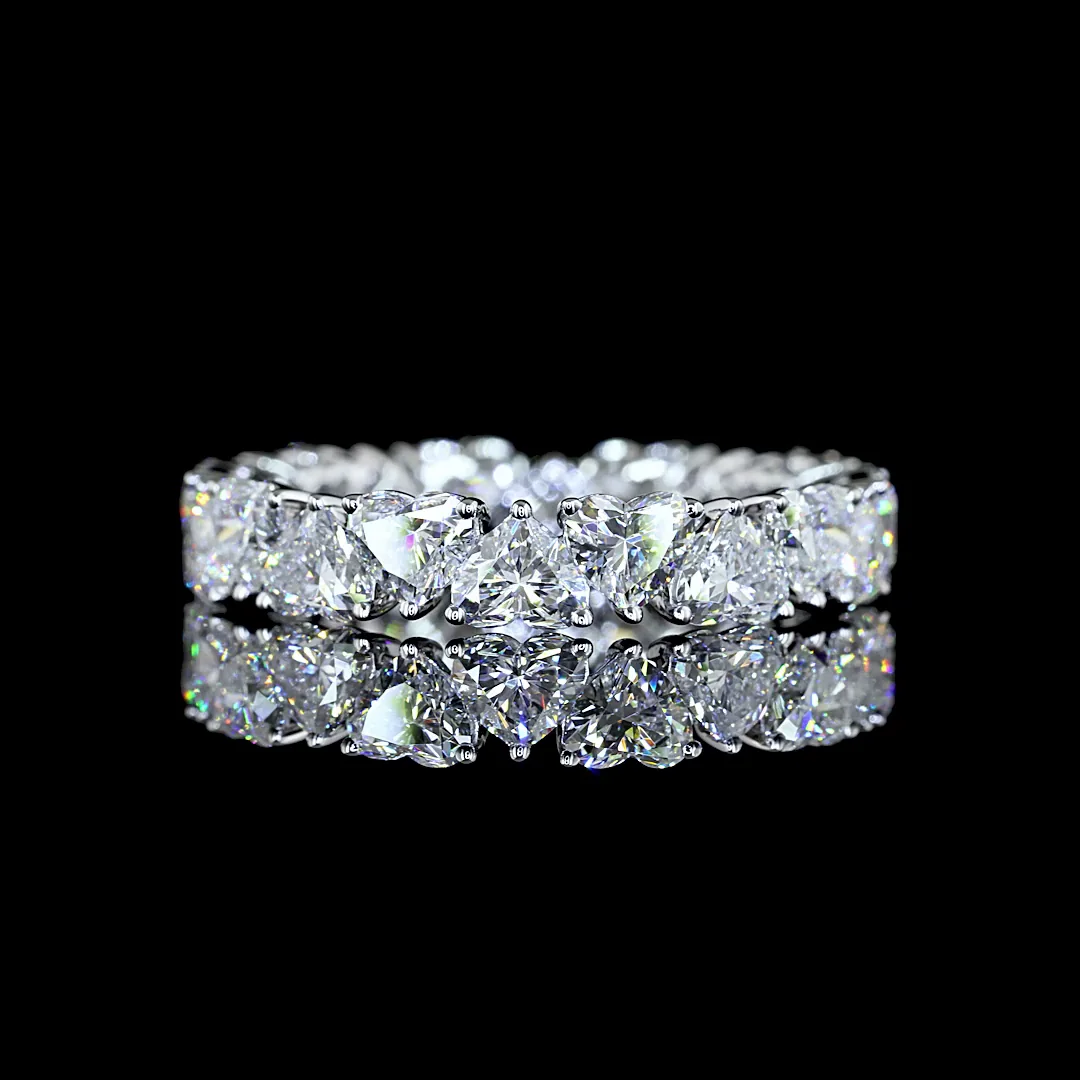 4.34 Cts 14k White Gold Heart Shape Eternity Band Eternity Band - Video