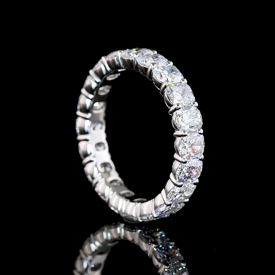 4.46 Cts Platinum Cushion Brilliant Shape Eternity Band Eternity Band - Image 2
