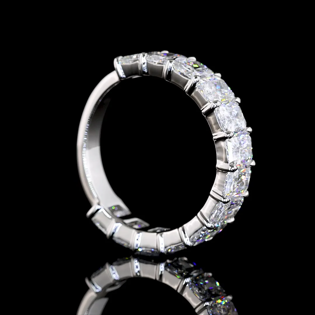 4.52 Cts Platinum Radiant Shape 3/4 Band Eternity Band - Image 2
