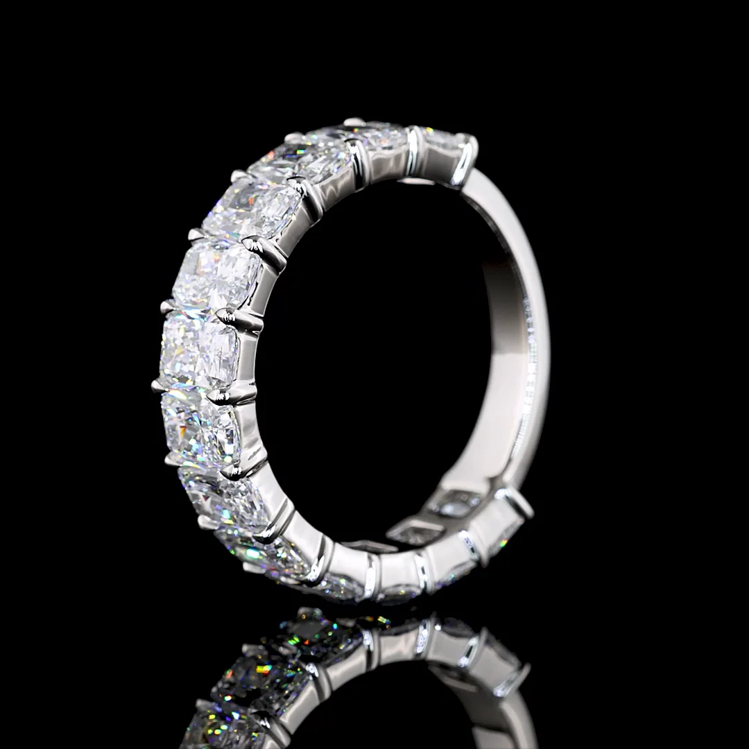 4.52 Cts Platinum Radiant Shape 3/4 Band Eternity Band - Image 4