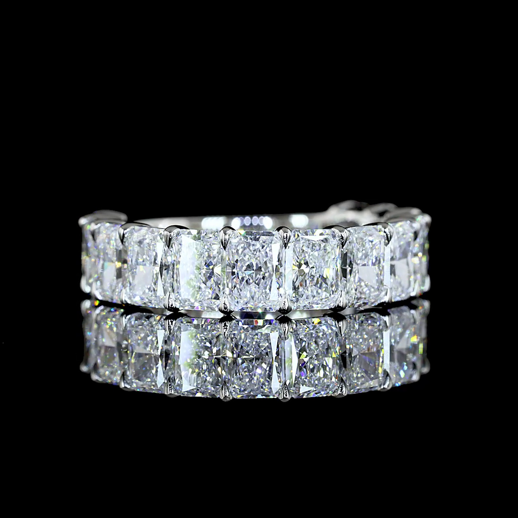 4.52 Cts Platinum Radiant Shape 3/4 Band Eternity Band - Video