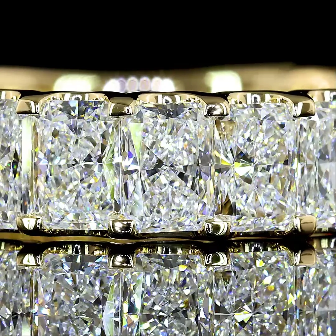 2.7 Cts 14k Yellow Gold Radiant Shape 3/4 Band Eternity Band - Image 3