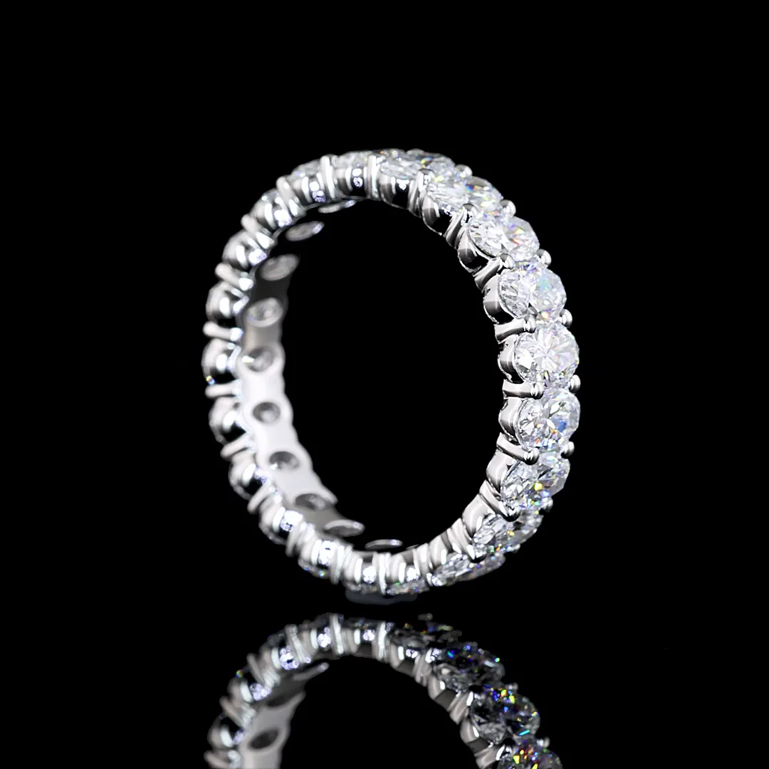 2.71 Cts 14k White Gold Oval Shape Eternity Band Eternity Band - Image 2