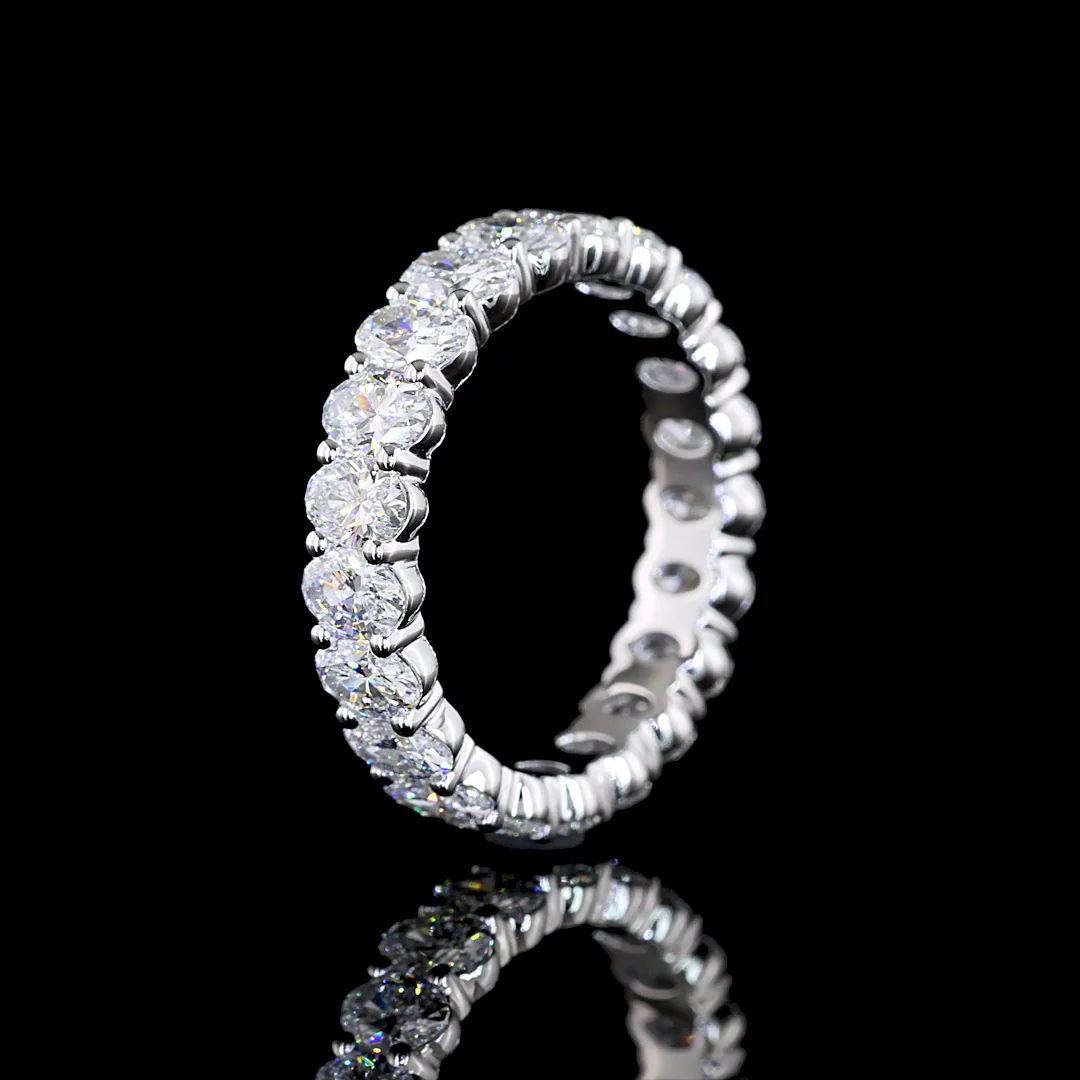 2.71 Cts 14k White Gold Oval Shape Eternity Band Eternity Band - Image 4