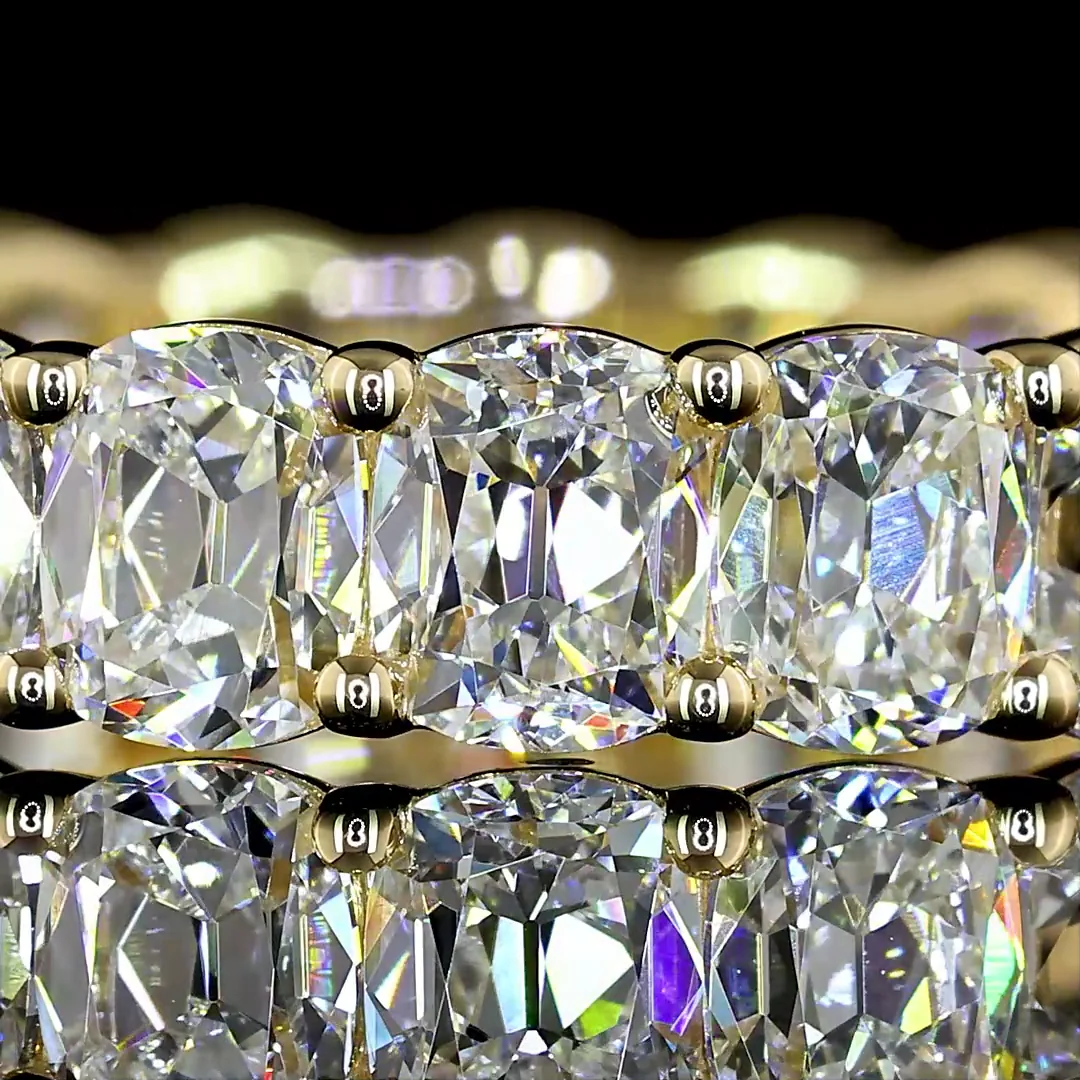 3.63 Cts 14k Yellow Gold Antique Cushion Shape Eternity Band Eternity Band - Image 3