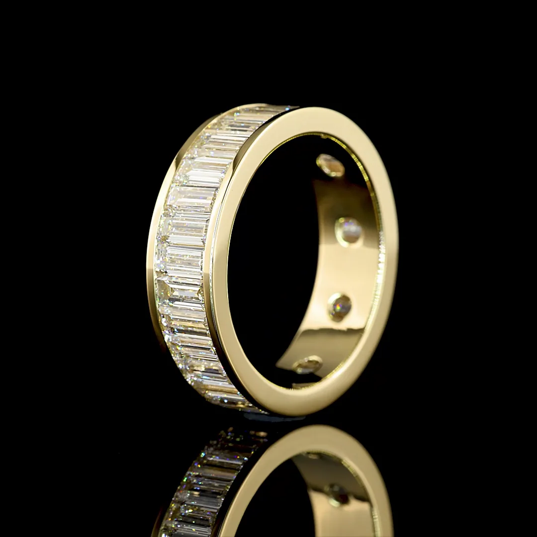 3.69 Cts 14k Yellow Gold Baguette Shape Eternity Band Eternity Band - Image 4