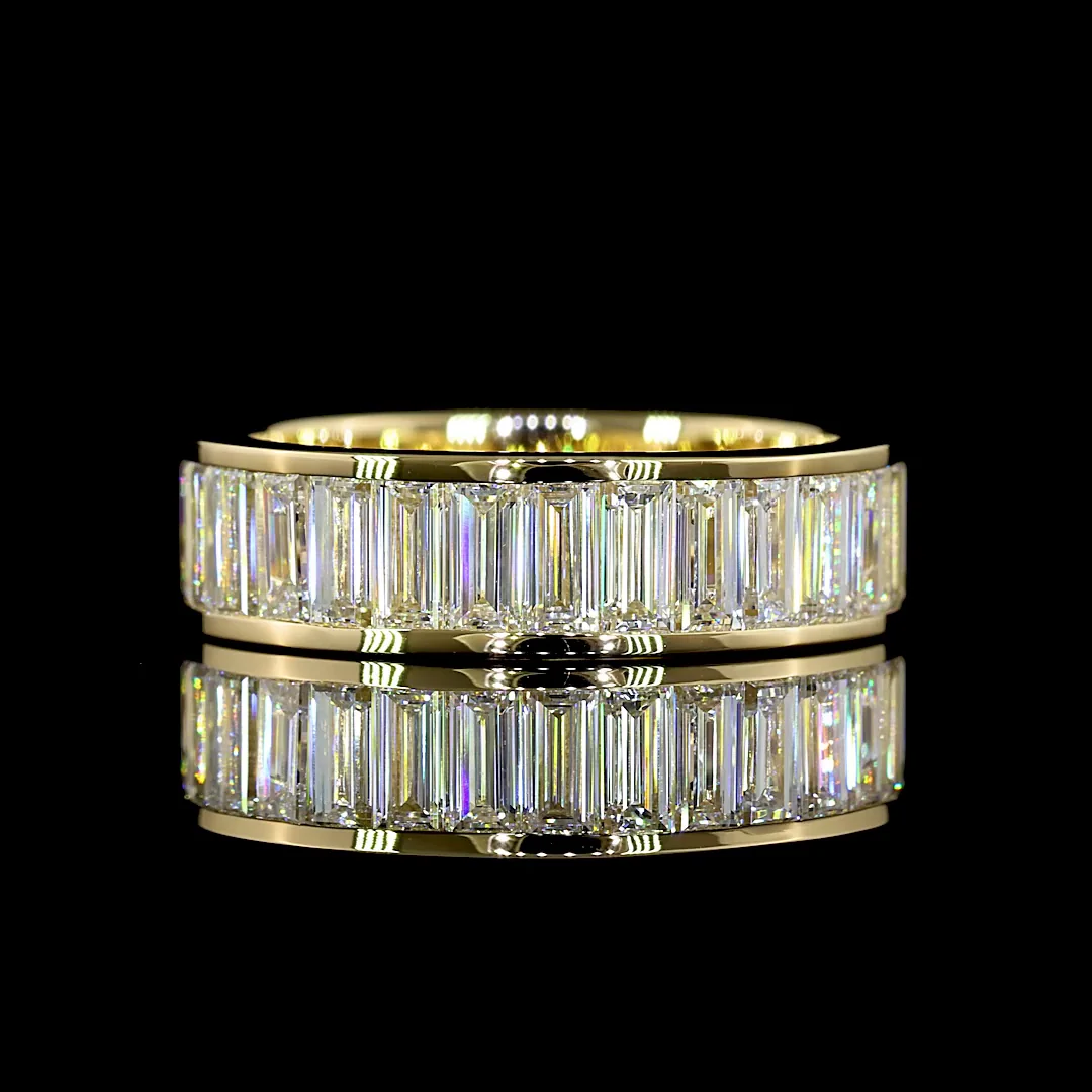 3.69 Cts 14k Yellow Gold Baguette Shape Eternity Band Eternity Band - Video