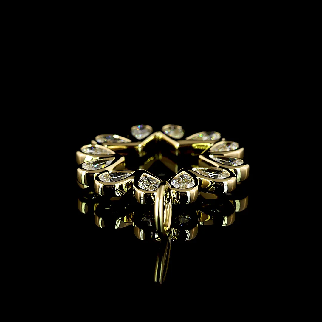 1.26 Cts 14k Yellow Gold Pear Shape Pendant Pendant - Image 4