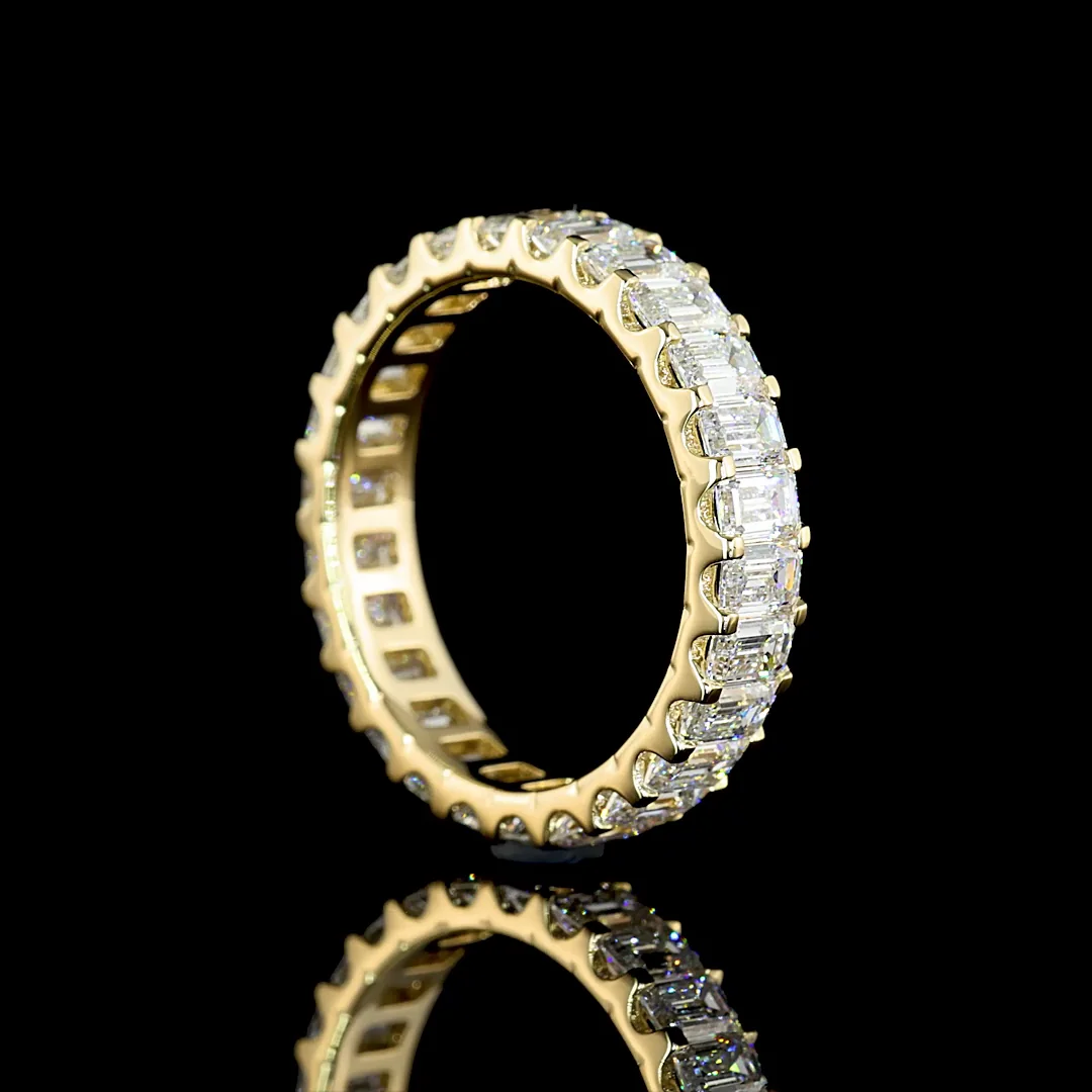2.46 Cts 14k Yellow Gold Emerald Shape Eternity Band Eternity Band - Image 2
