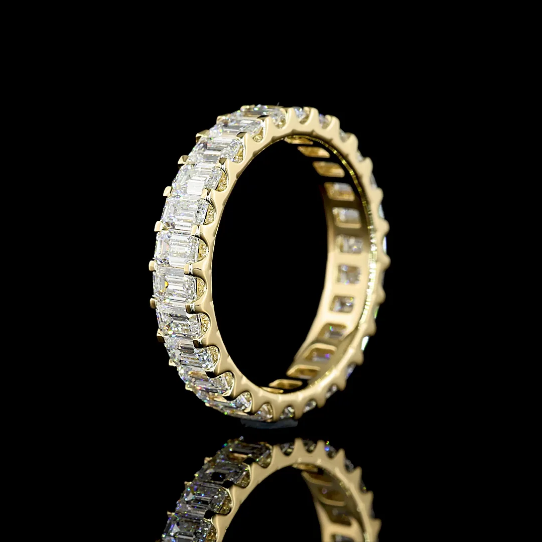 2.46 Cts 14k Yellow Gold Emerald Shape Eternity Band Eternity Band - Image 4