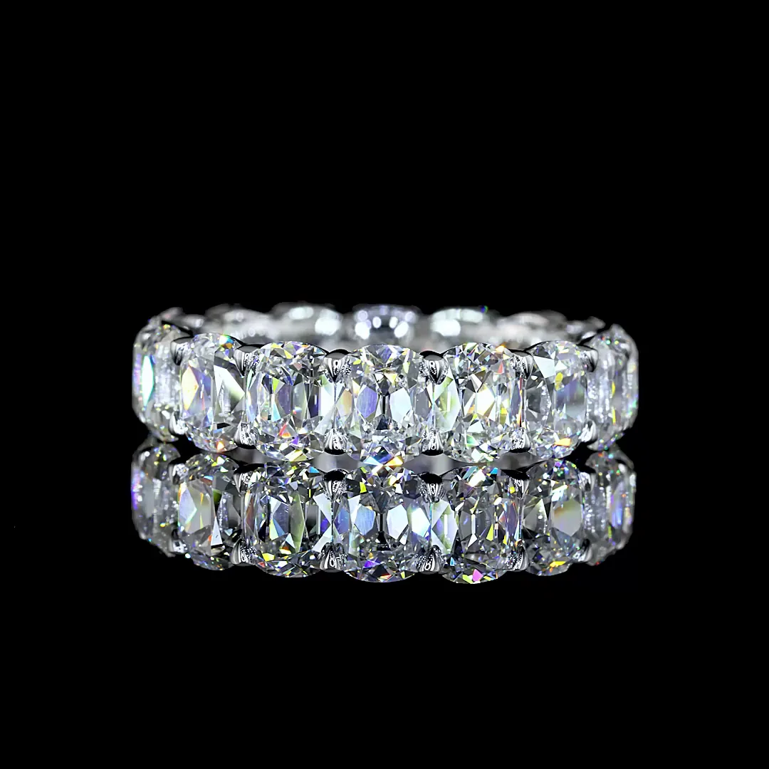 7.27 Cts 14k White Gold Antique Cushion Shape Eternity Band Eternity Band - Video