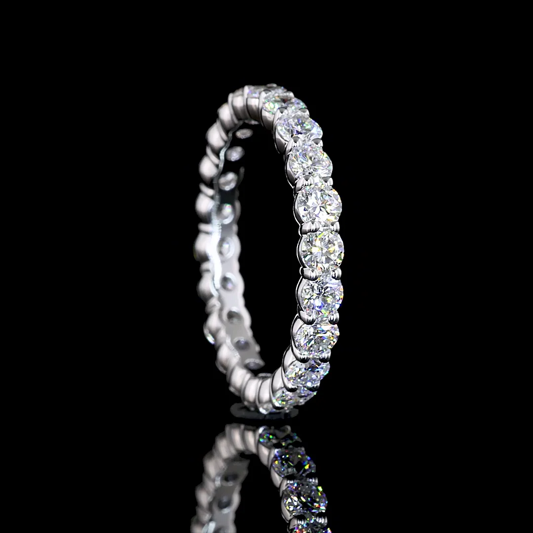 1.37 Cts 18k White Gold Round Shape Eternity Band Eternity Band - Image 2