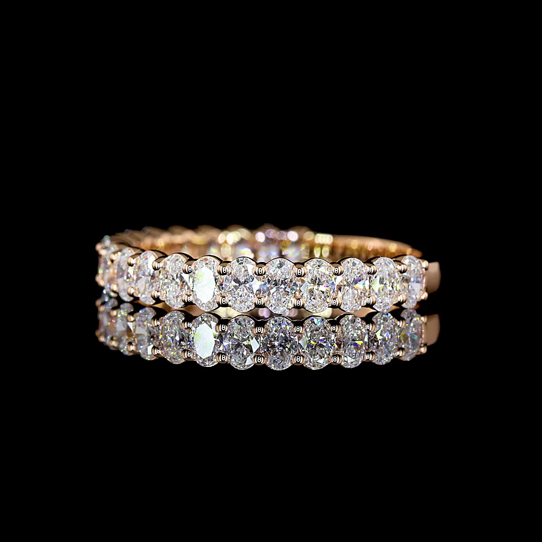 1.2 Cts 14k Rose Gold Oval Shape 3/4 Band Eternity Band - Image 2