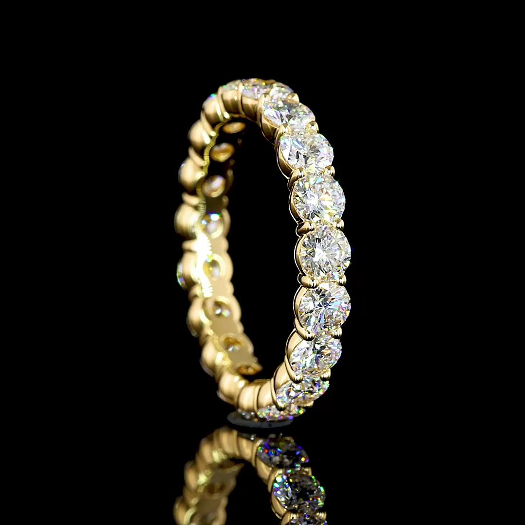2.65 Cts 18k Yellow Gold Round Shape Eternity Band Eternity Band - Image 2