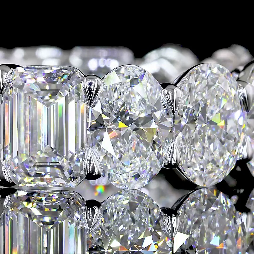 9.97 Cts 14k White Gold Mix Shape Eternity Band Eternity Band - Image 3