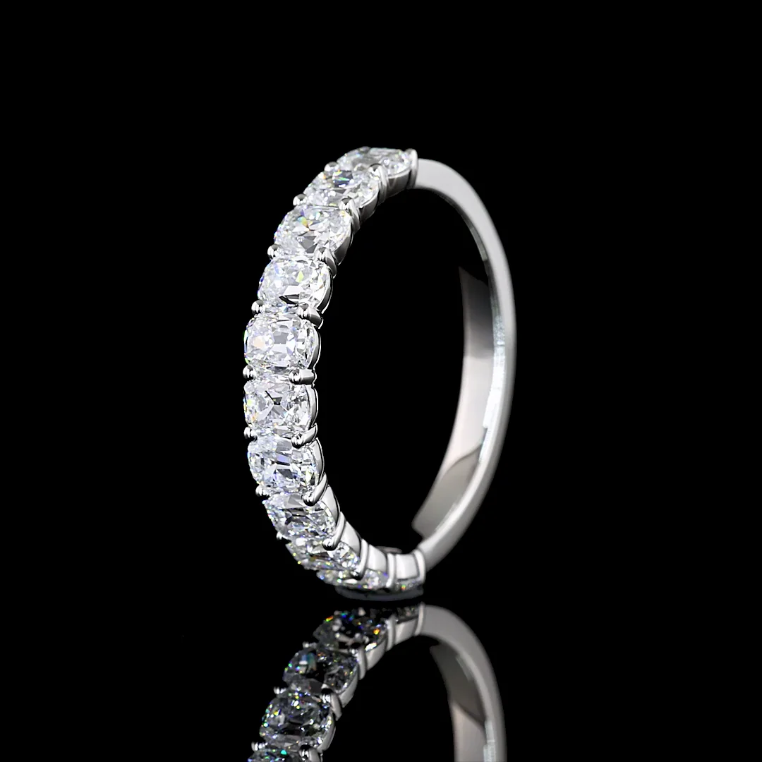 1.78 Cts Platinum Antique Cushion Shape Half Eternity Eternity Band - Image 4