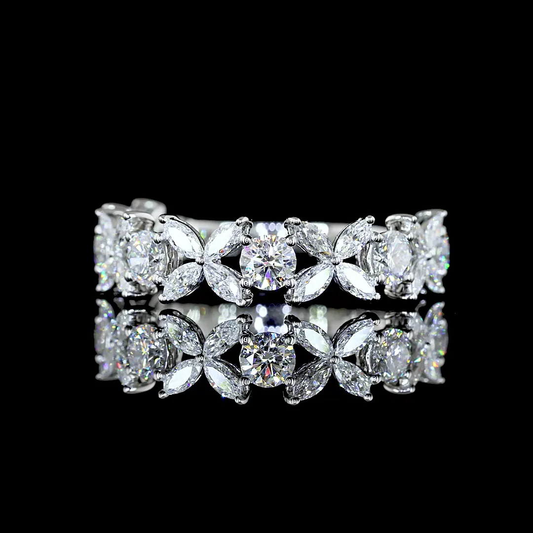 1.54 Cts Platinum Mix Shape 3/4 Band Eternity Band - Video