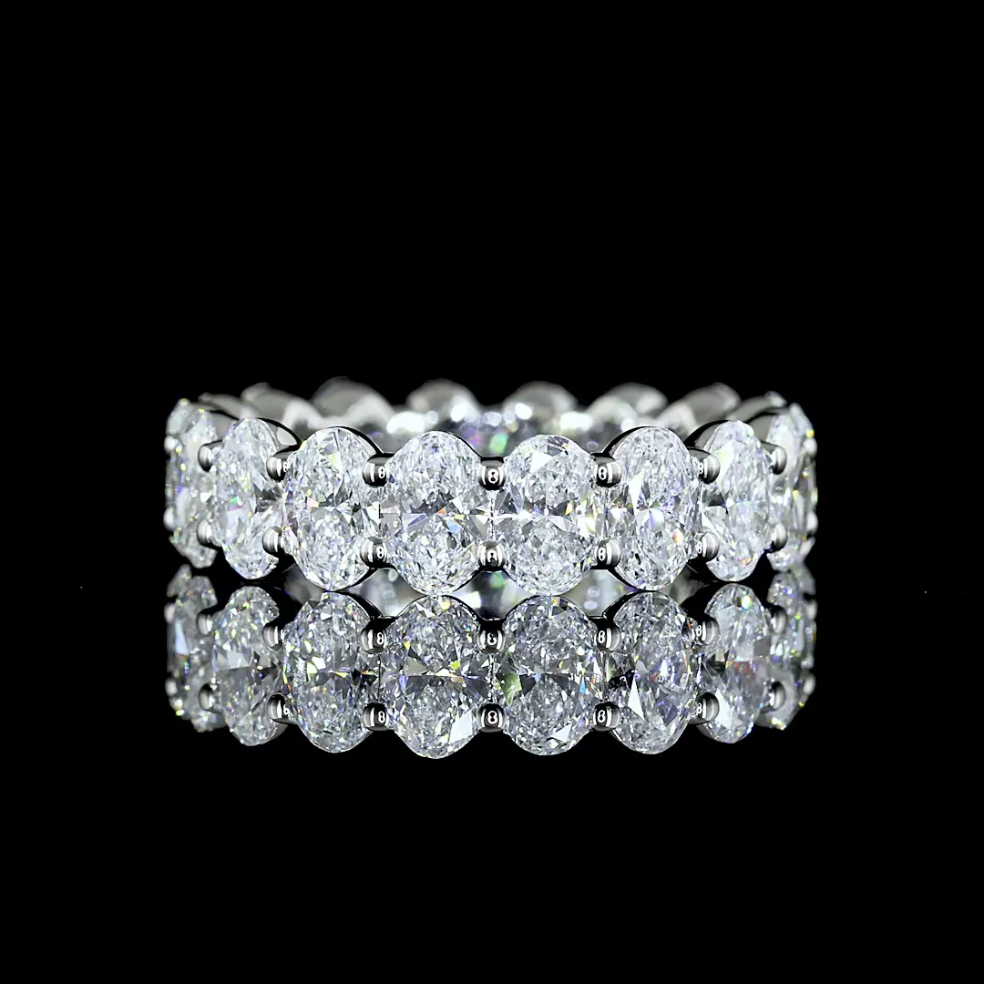3.46 Cts Platinum Oval Shape Eternity Band Eternity Band - Video