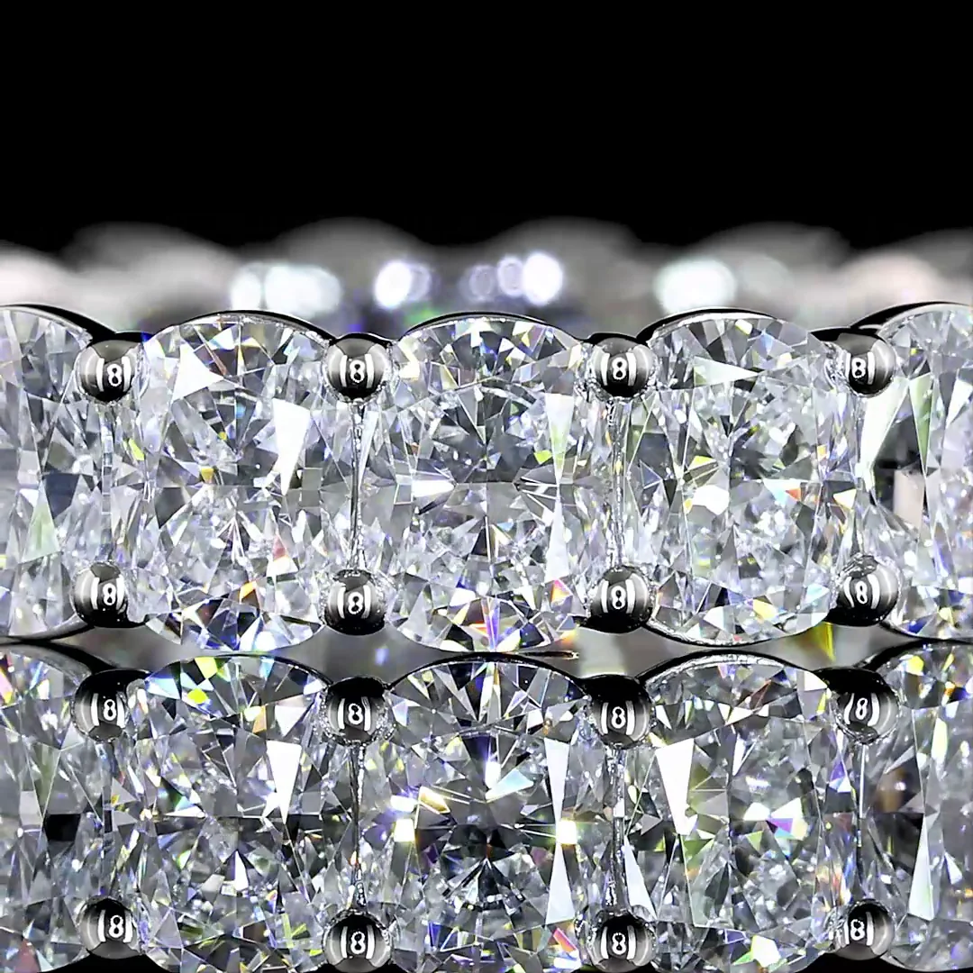3.87 Cts Platinum Cushion Brilliant Shape Eternity Band Eternity Band - Image 3