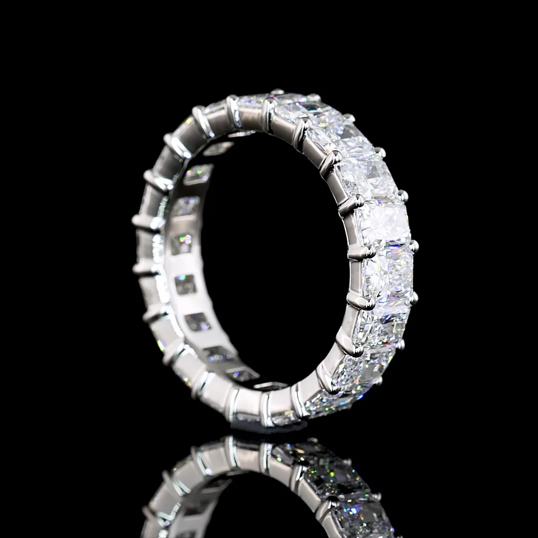 3.76 Cts Platinum Radiant Shape Eternity Band Eternity Band - Image 2