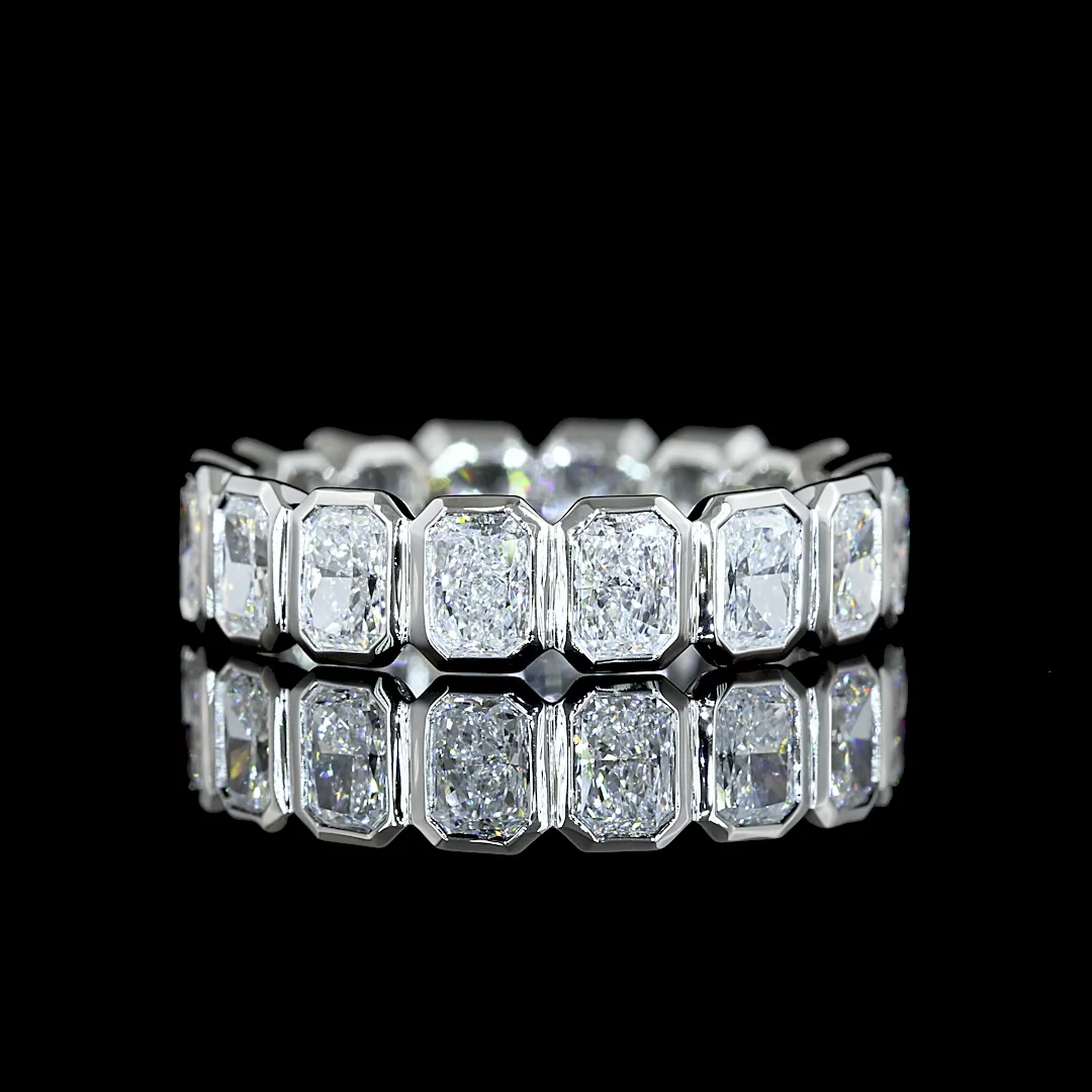 2.47 Cts Platinum Radiant Shape Eternity Band Eternity Band - Video