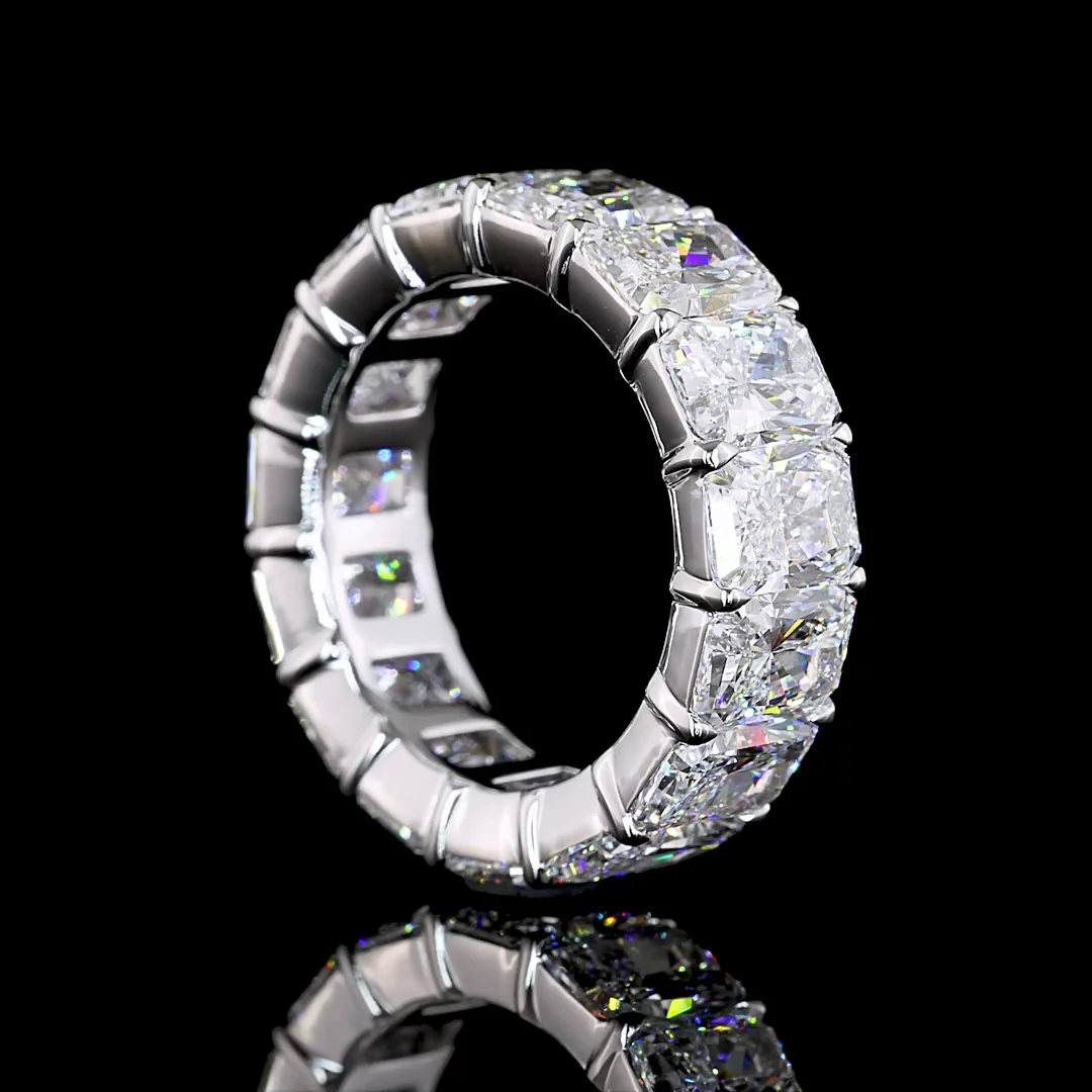 10.52 Cts 14k White Gold Radiant Shape Eternity Band Eternity Band - Image 2
