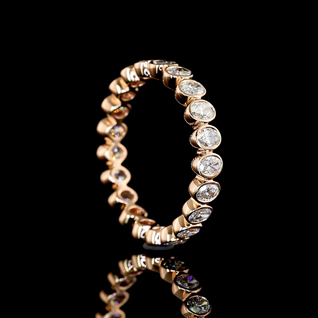 1.09 Cts 14k Rose Gold Oval Shape Eternity Band Eternity Band - Image 2