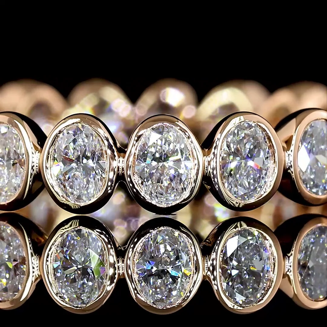 1.09 Cts 14k Rose Gold Oval Shape Eternity Band Eternity Band - Image 3