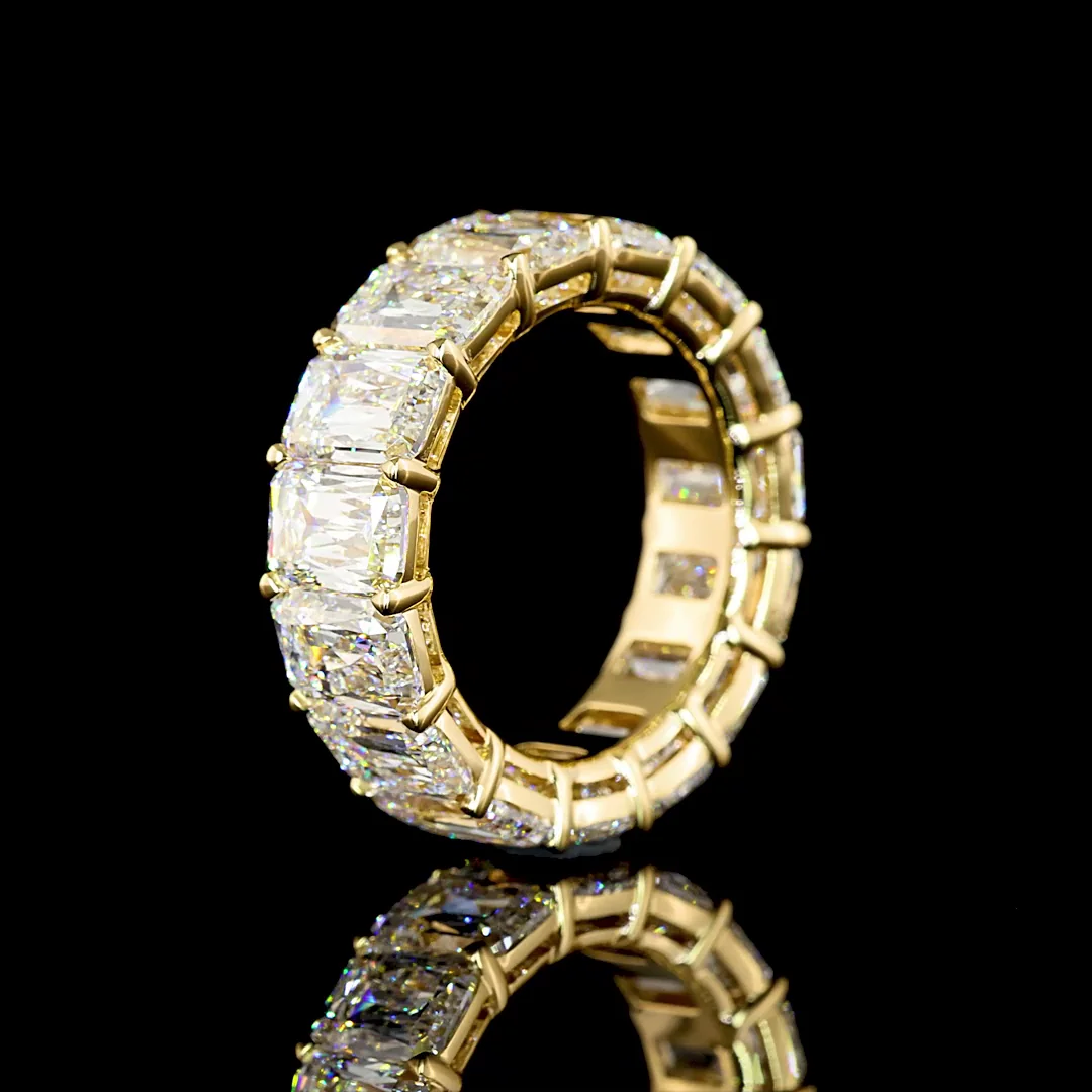 9.87 Cts 18k Yellow Gold Radiant Modified Shape Eternity Band Eternity Band - Image 4