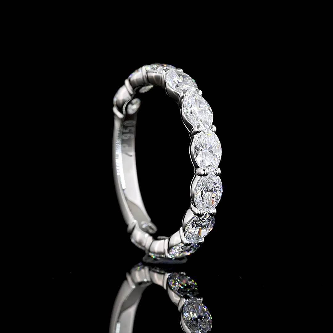 1.68 Cts Platinum Oval Shape 3/4 Band Eternity Band - Image 2
