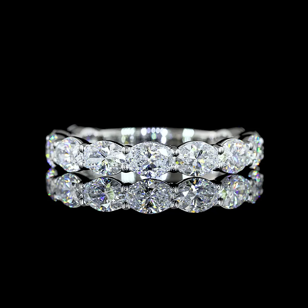 1.68 Cts Platinum Oval Shape 3/4 Band Eternity Band - Video