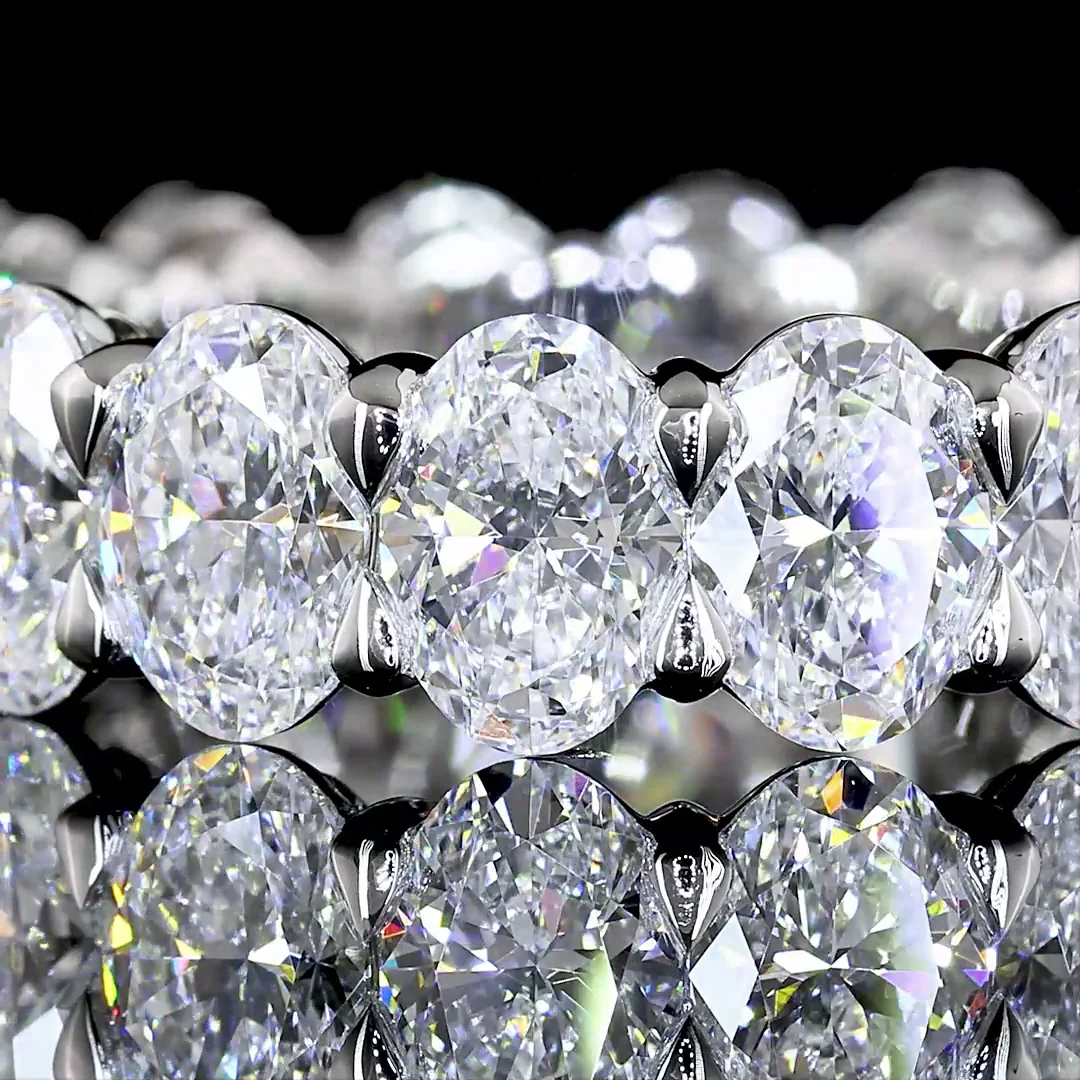 5.22 Cts Platinum Oval Shape Eternity Band Eternity Band - Image 3