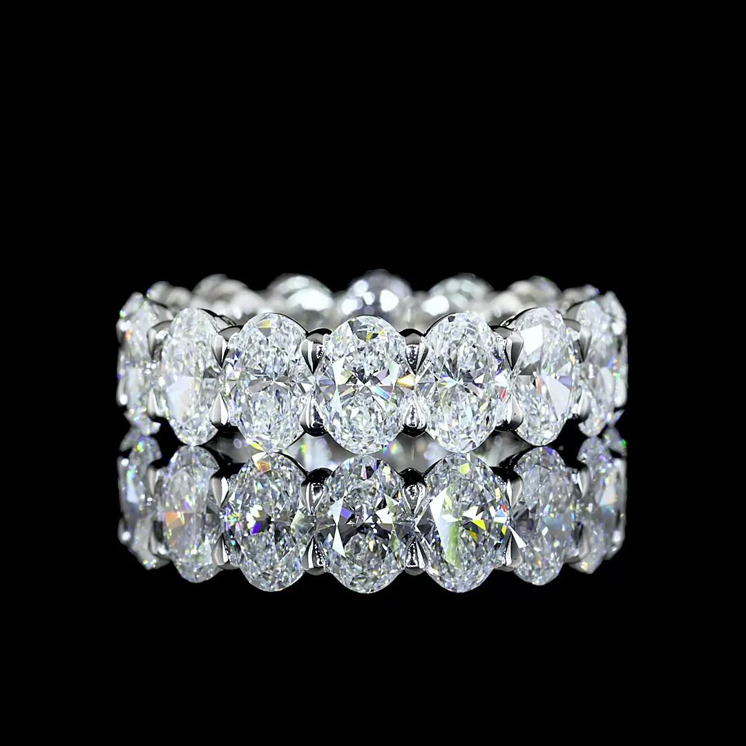 5.22 Cts Platinum Oval Shape Eternity Band Eternity Band - Video