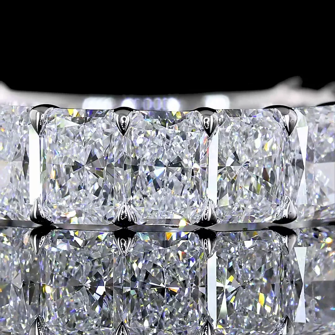 2.86 Cts 14k White Gold Radiant Shape 3/4 Band Eternity Band - Image 3