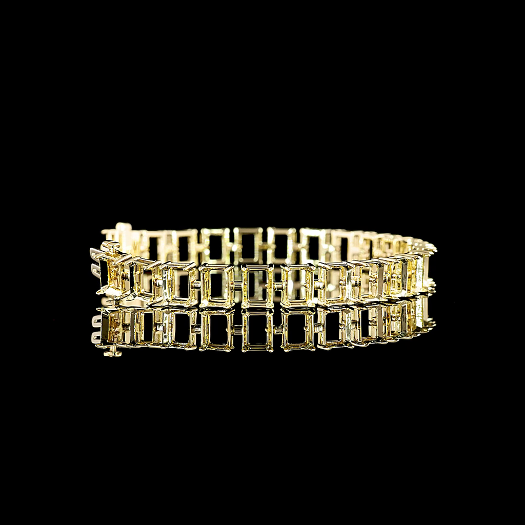 0 Cts 14k Yellow Gold Shape Tennis Bracelet - Video