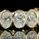 4.1 Cts 14k Yellow Gold Oval Shape 3/4 Band Eternity Band - Image 3