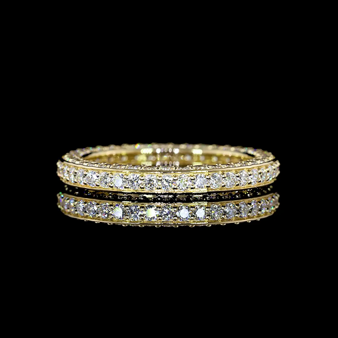 1.29 Cts 14k Yellow Gold Round Shape Special Eternity Band - Video