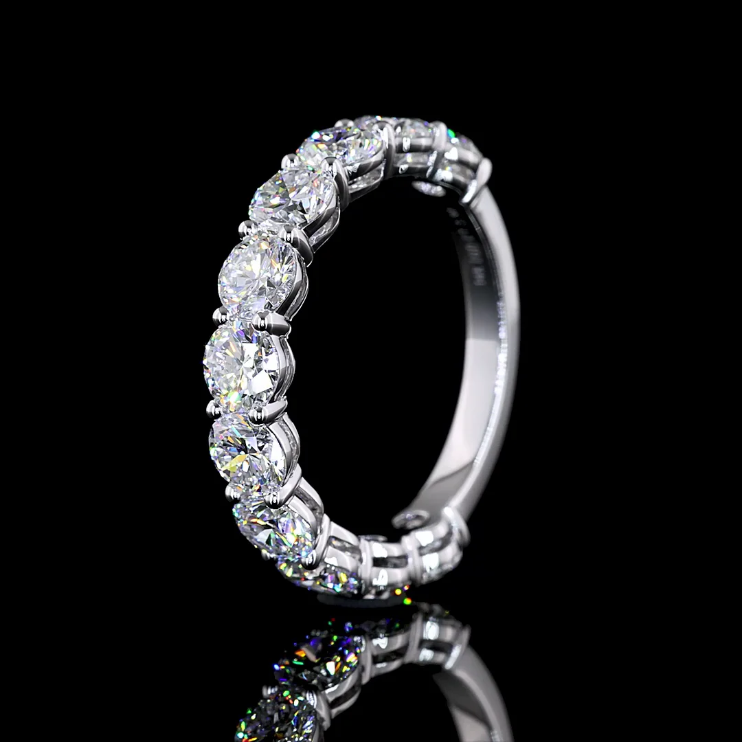 2.98 Cts 14k White Gold Round Shape 3/4 Band Eternity Band - Image 4