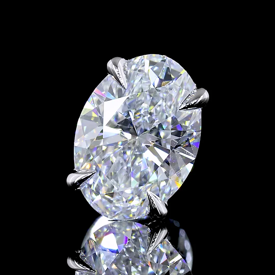 2.02 Cts 14k White Gold Oval Shape Studs Earring - Image 2