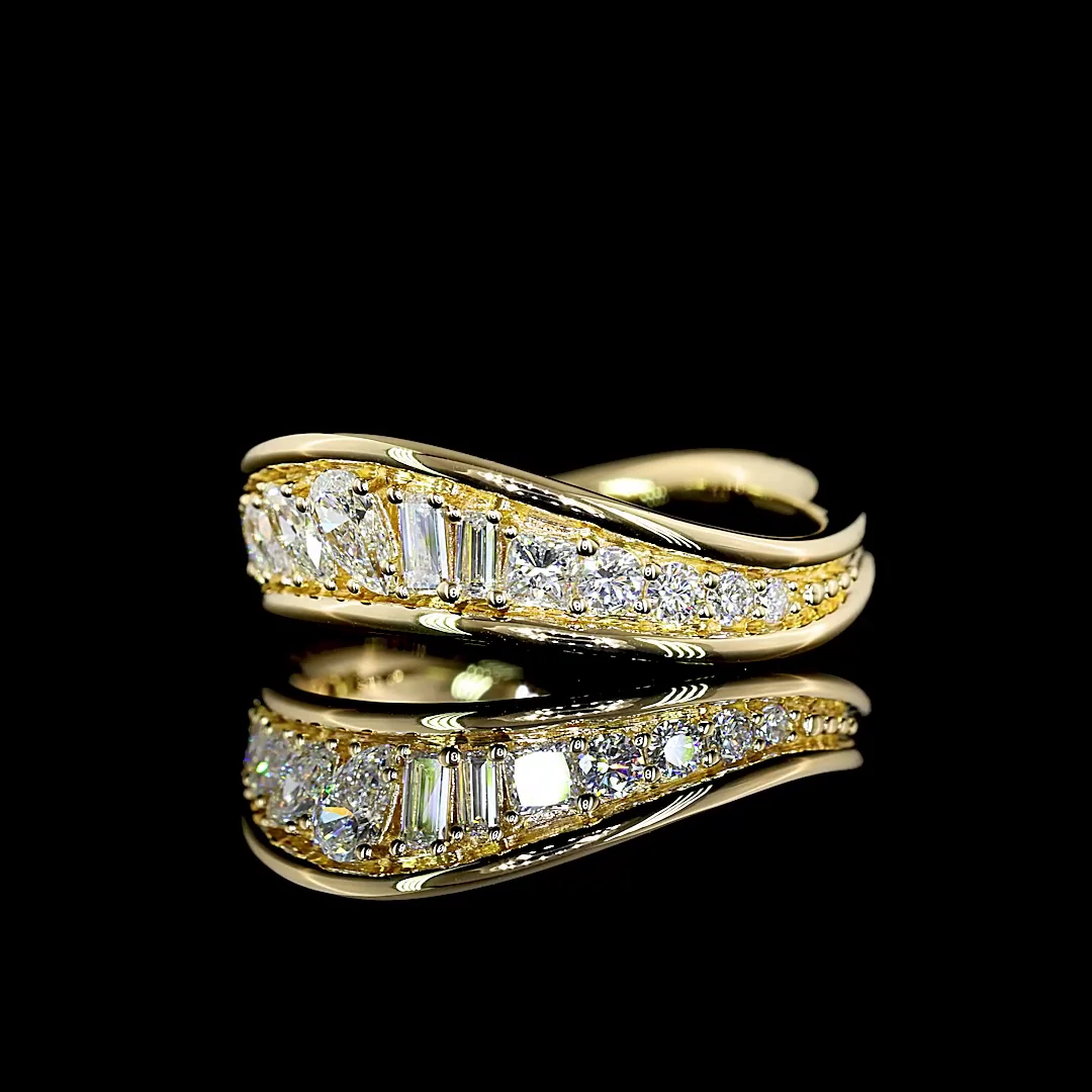 0.57 Cts 14k Yellow Gold Mix Shape Special Eternity Band - Image 4