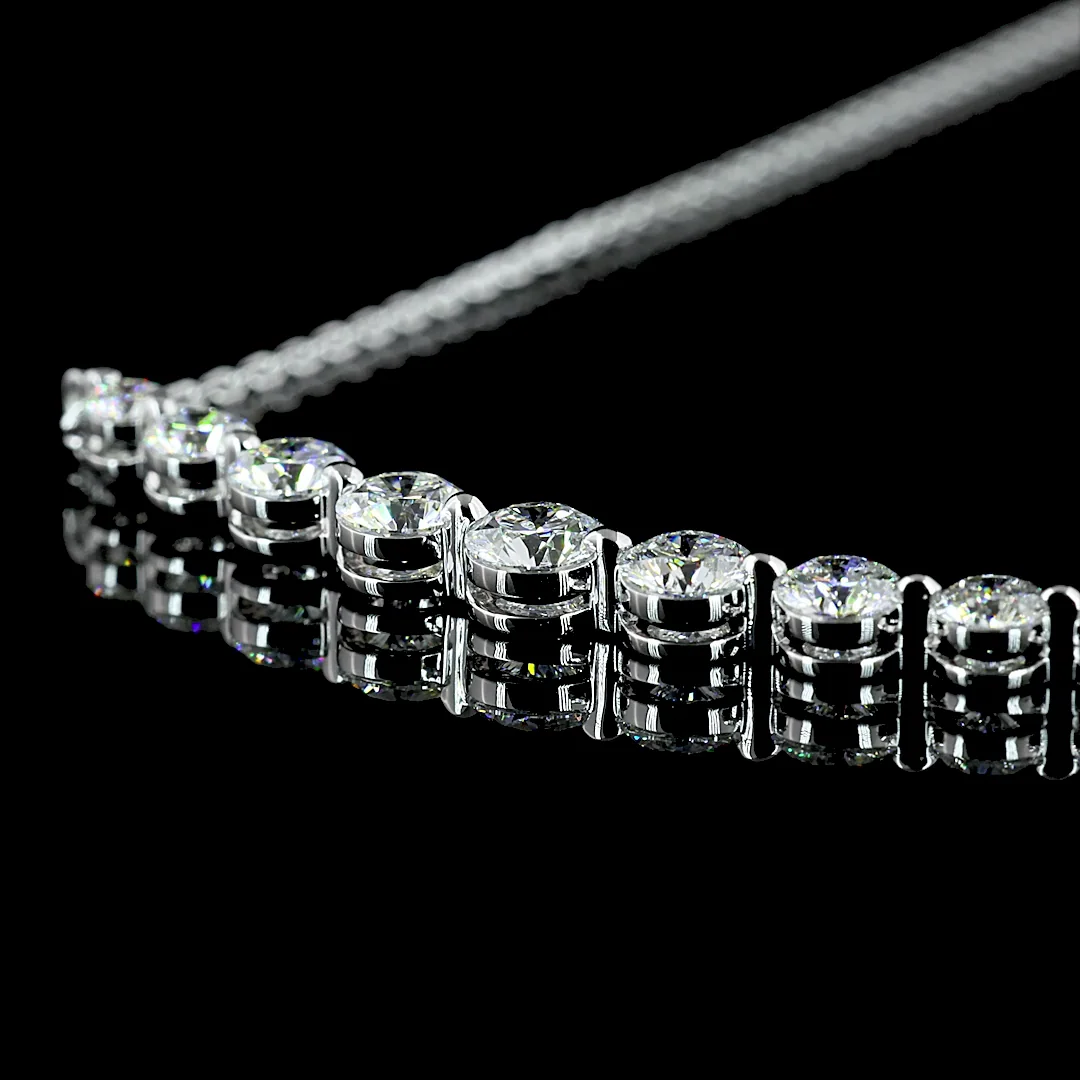 1 Cts 14k White Gold Round Shape Riviera Pendant - Image 4