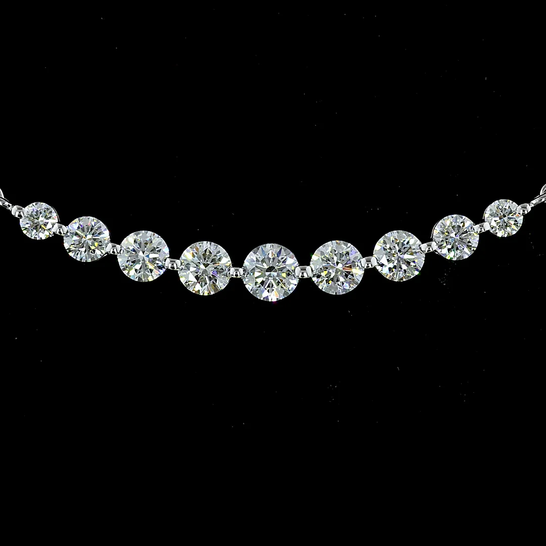 2.01 Cts 14k White Gold Round Shape Riviera Pendant - Image 3